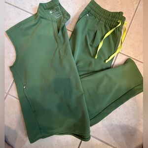 Figs Fern scrub Set. Med Rafaela, large high waisted Lillie pants